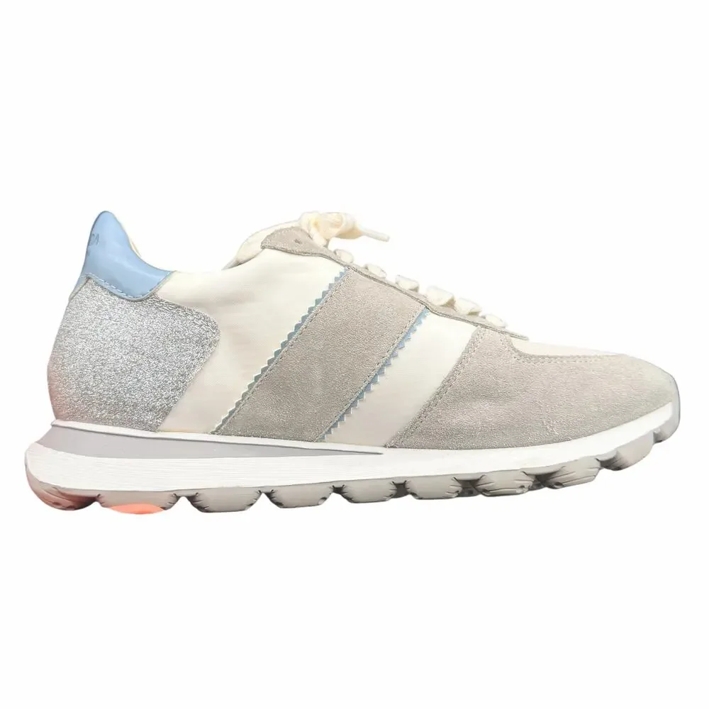 Geox D Spherica VSeries Sneakers White Grey Silver US 10 glitter heel